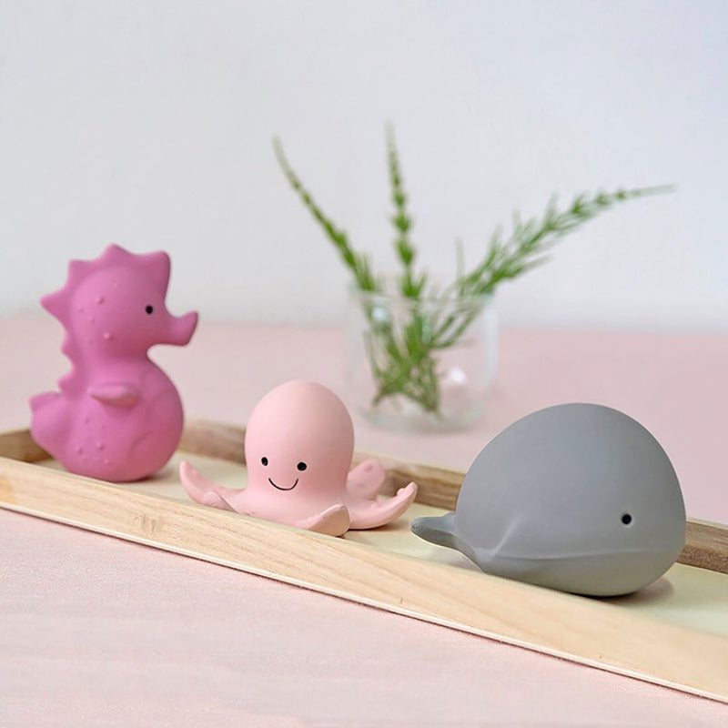 Seahorse Natural Rubber Rattle & Teether/Bath Toy - Tikiri