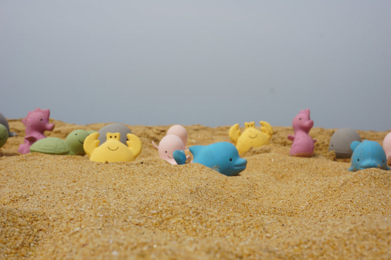 Seahorse Natural Rubber Rattle & Teether/Bath Toy - Tikiri