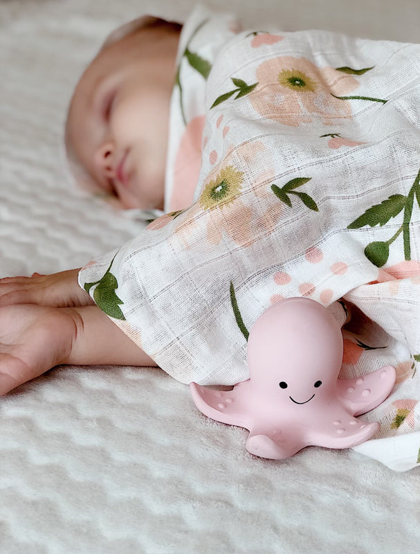 Octopus Natural Rubber Rattle & Teether/Bath Toy - Tikiri
