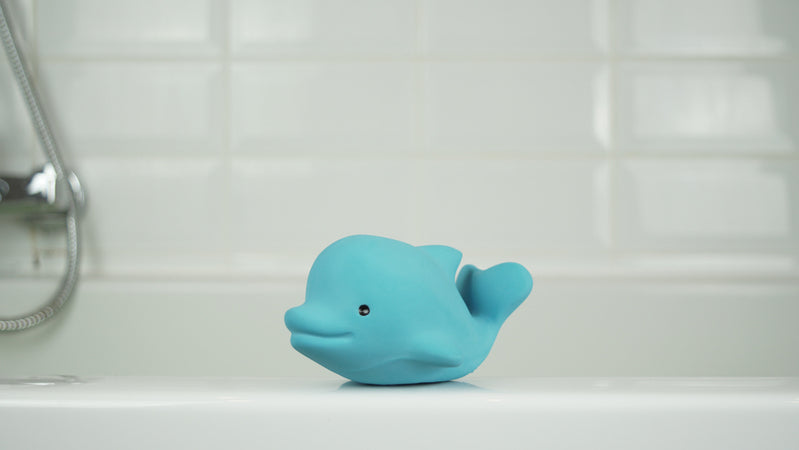 Dolphin Natural Rubber Rattle & Teether/Bath Toy - Tikiri