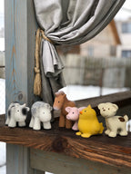 Farm (Set of 6) Rubber Rattle & Teether/Bath Toys - Tikiri