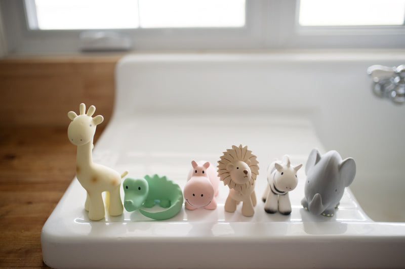 Zoo (Set of 6) Rubber Rattle & Teether/Bath Toys - Tikiri
