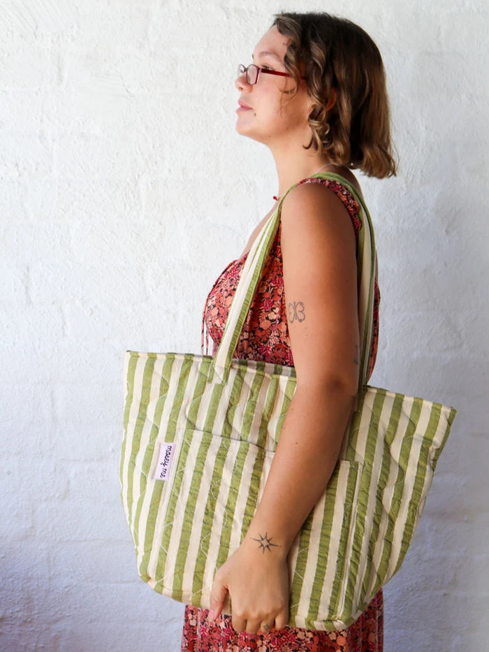 Pistachio Quilted Baby Bag - Mosey Me