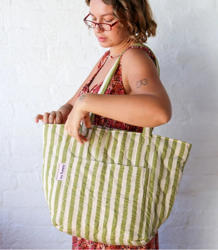 Pistachio Quilted Baby Bag - Mosey Me