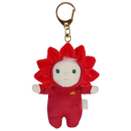 Olli Ella rose dinky bag charm plush flower keychain
