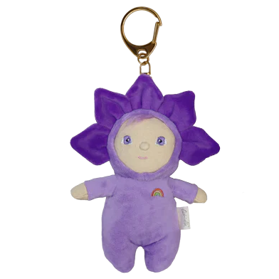 violet flower bag charm plush keychain Olli Ella dinky charm for kids bags