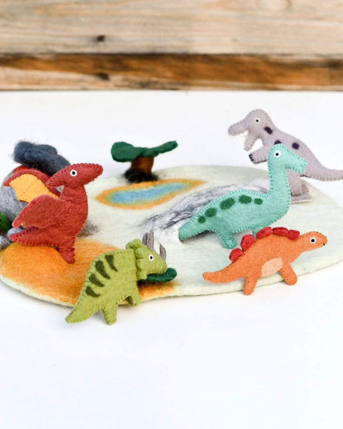 Dinosaur Felt Finger Puppet Set - Tara Treasures