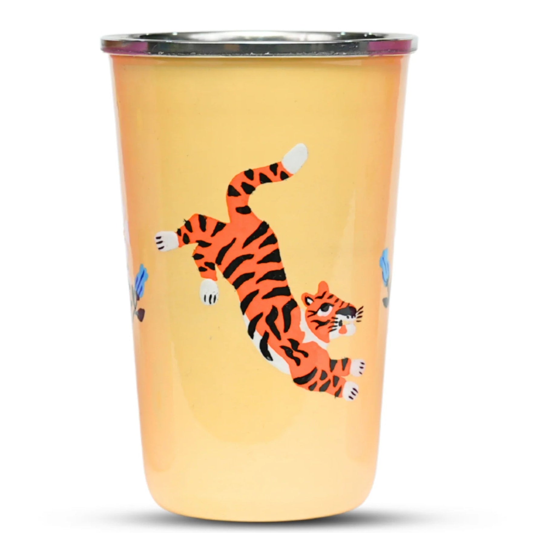 yellow tiger design stainless steel tumbler for camping from picnic folk