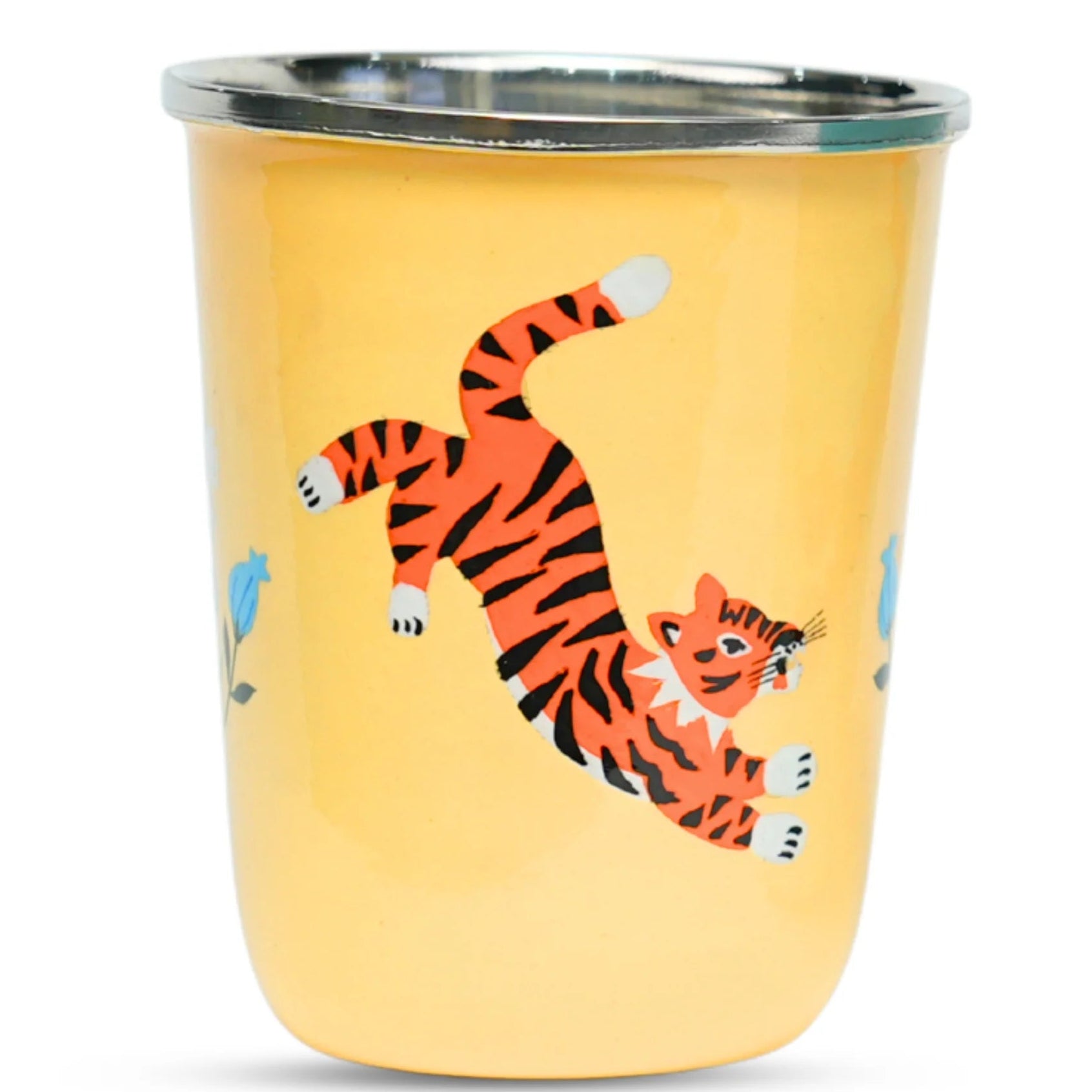 yellow tiger stainless steel camping tumbler cup picnic folk