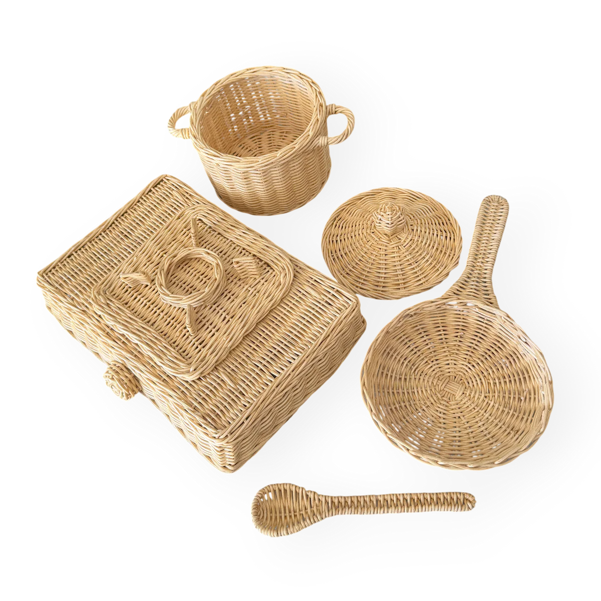Rattan Stove Top Play Set - Playtisserie