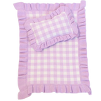 Lilac Gingham Doll Bedding Set - SALLI Collective