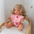 Strawberry Dolls Frilled Bib & Diaper Set - SALLI Collective