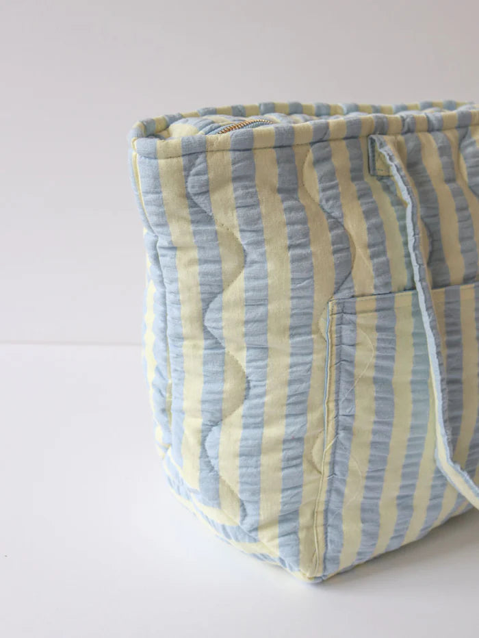 Butter Blue Quilted Tote Bag - Mosey Me