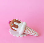 Chocolate Bomb Ice-Cream Cone Felt Food - Juni Moon