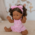 Pink Gingham Dolls Dress & Bow Set - SALLI Collective