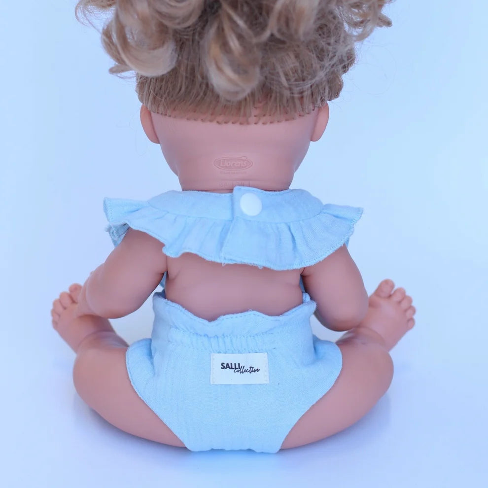 Cherry Dolls Frilled Bib & Diaper Set - SALLI Collective