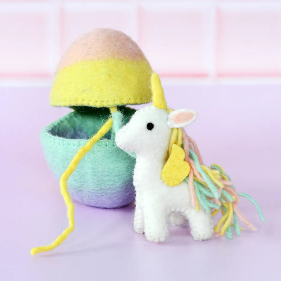 Rainbow Unicorn Felt Surprise Egg - Tara Treasures
