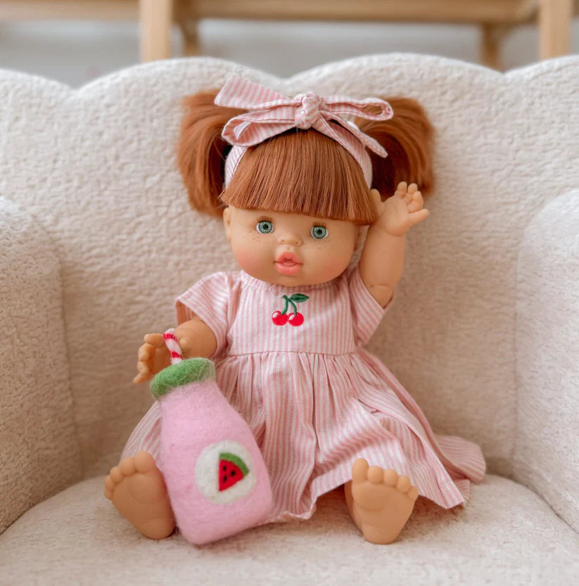Cherry Pinstripe Doll Outfit Set - SALLI Collective