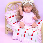 Cherry Gingham Doll Bedding Set - SALLI Collective