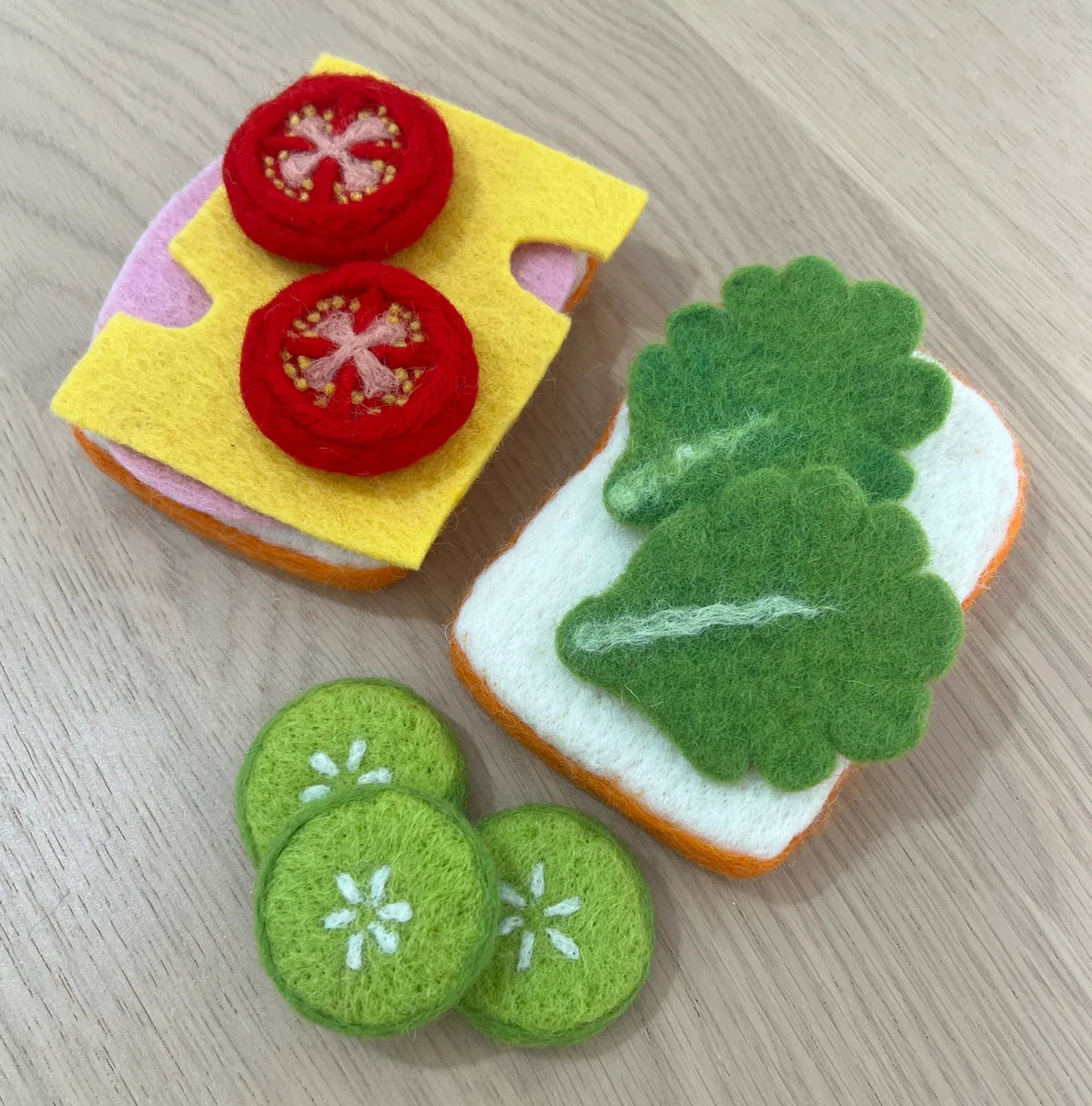 Ham, Cheese & Salad Sandwich Felt Food Set - Playtisserie