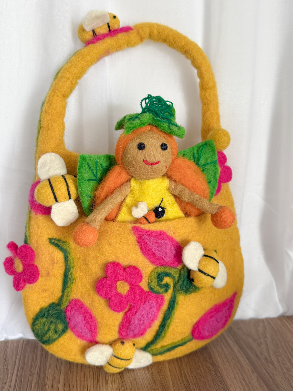 Honeybee Felt Bag & Fairy - Himalayan Felt Co