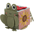 Fabelab In the Garden Fabric Activity Cube with frog and flower details