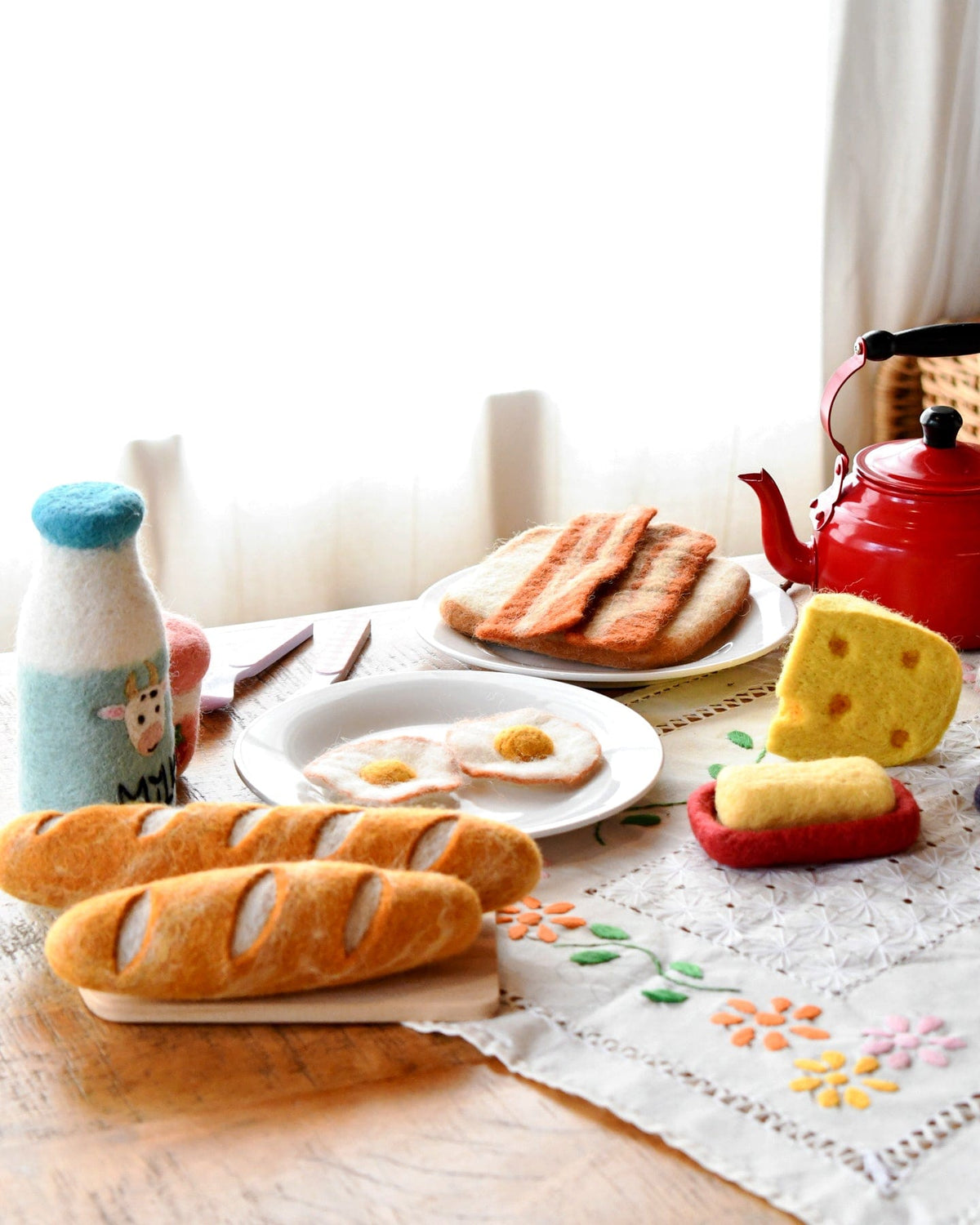 Bacon + Eggs Breakfast Set Felt Food - Tara Treasures
