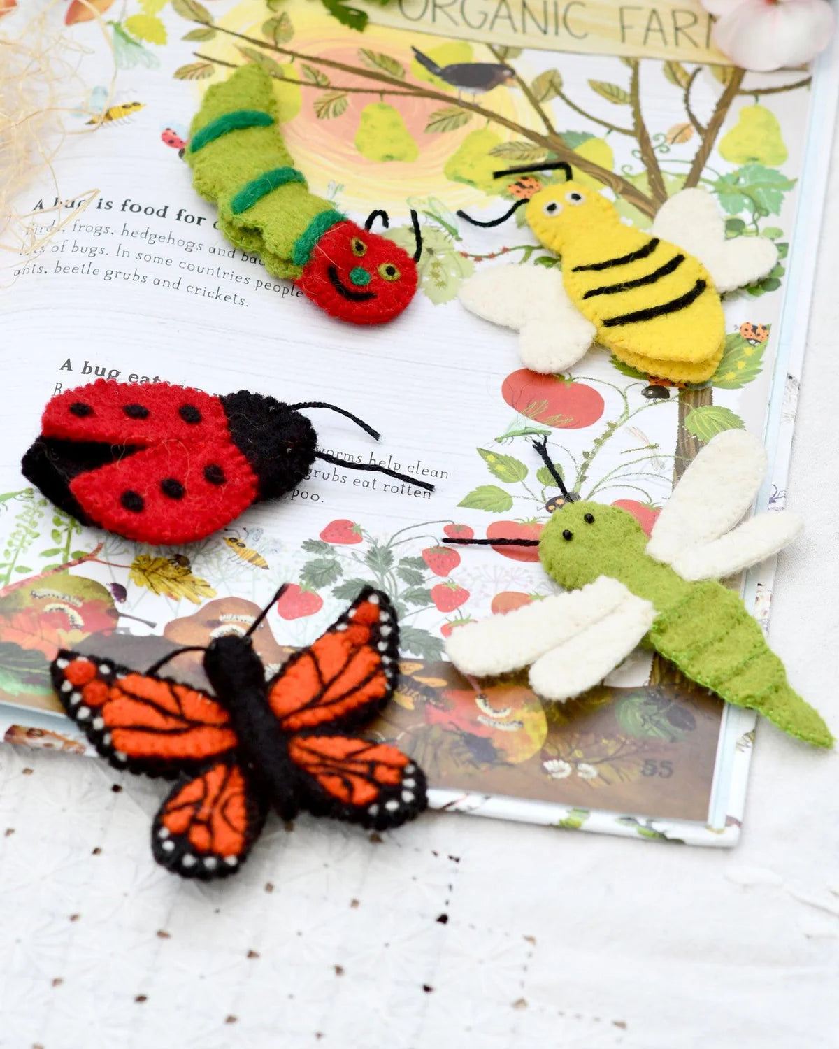 Insects & Bugs Felt Finger Puppet Set - Tara Treasures