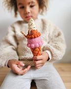 Neapolitan Ice Cream Cone Felt Food - Tara Treasures