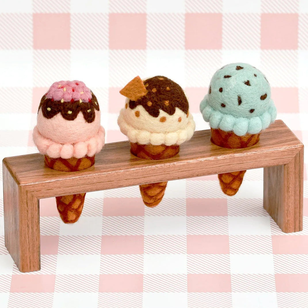 Wooden Felt Ice-Cream Holder - Tara Treasures
