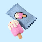 Strawberry Felt Ice-Cream & Wrapper - Tara Treasures
