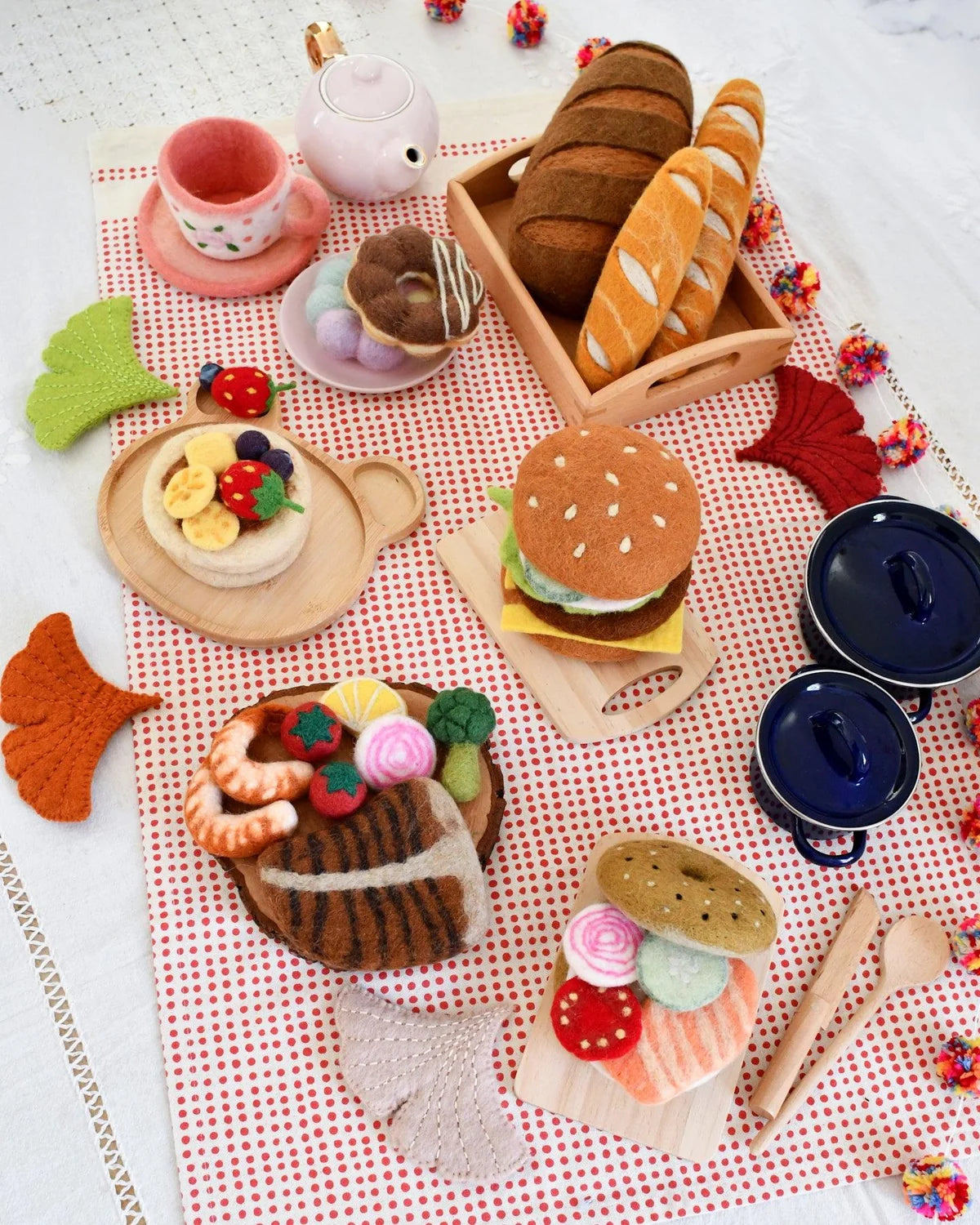 Bagel Stack Felt Food Set - Tara Treasures