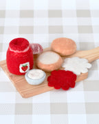 Strawberry Jam + Scones Set Felt Food - Tara Treasures