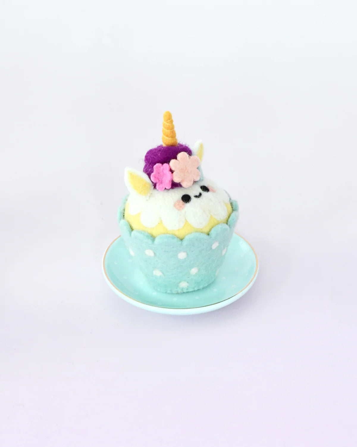 Blue Unicorn Felt Cupcake - Tara Treasures