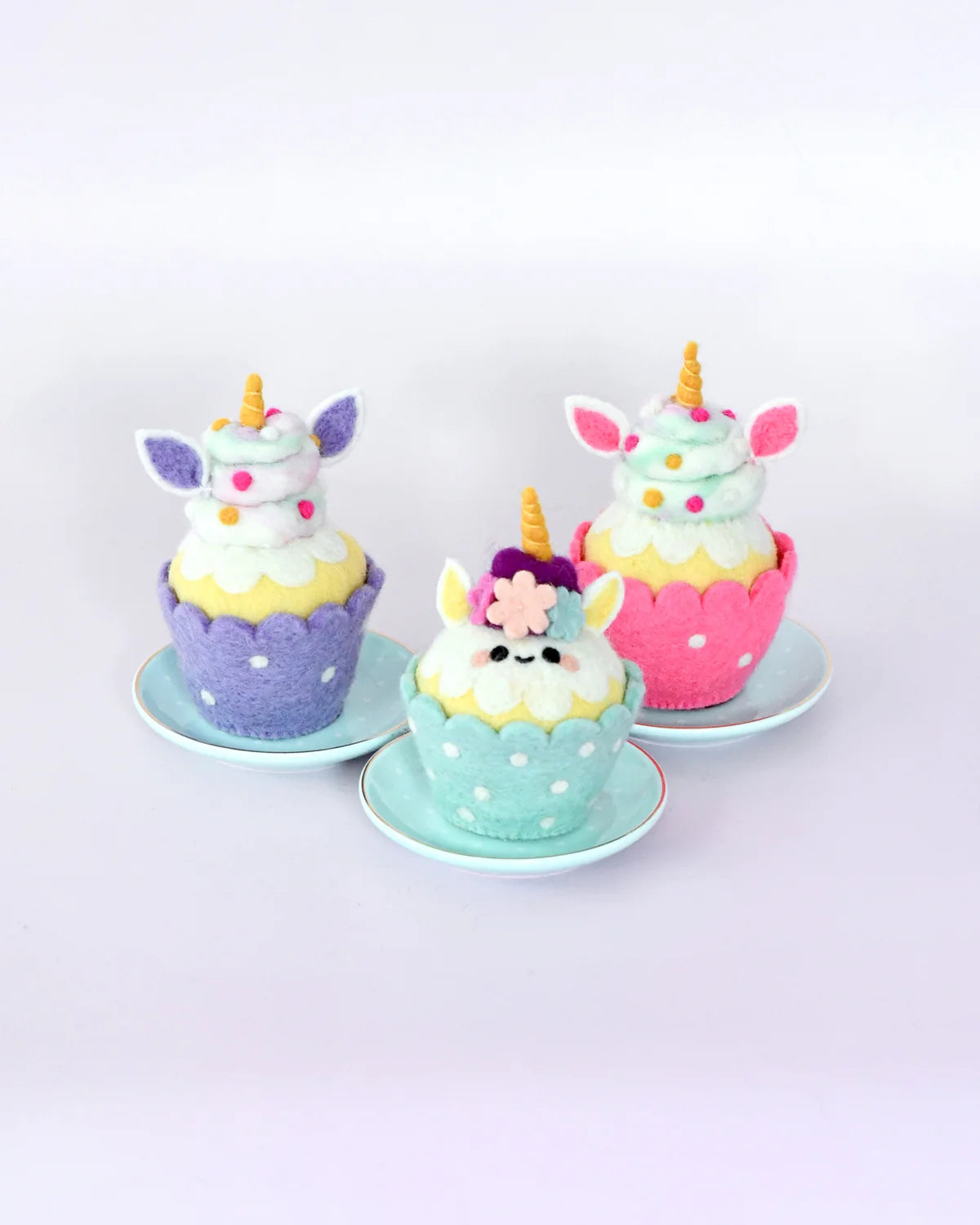 Blue Unicorn Felt Cupcake - Tara Treasures