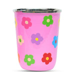pink daisies stainless steel tumbler cup for camping outdoor by picnic folk