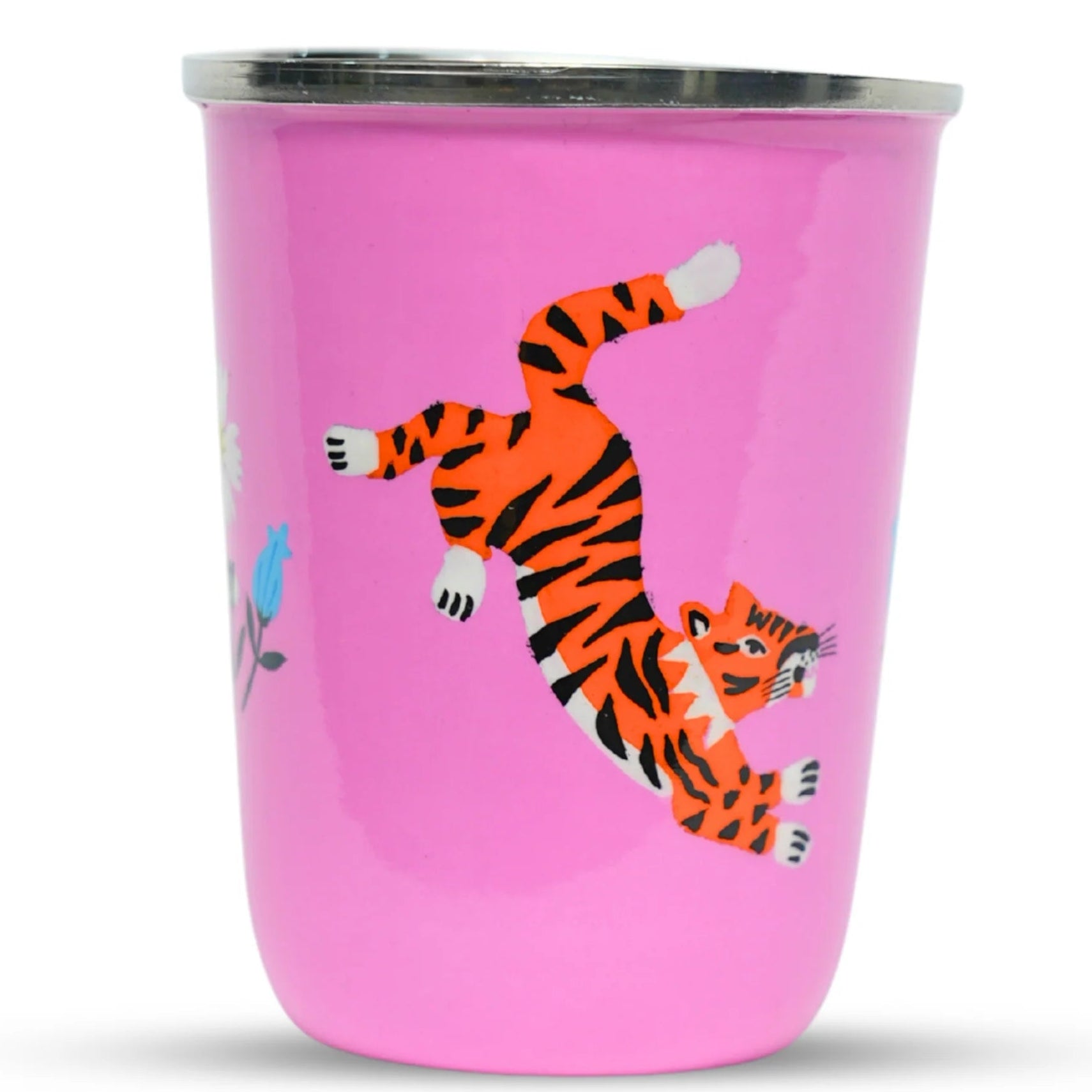 pink stainless steel tiger cup tumbler picnic folk camping