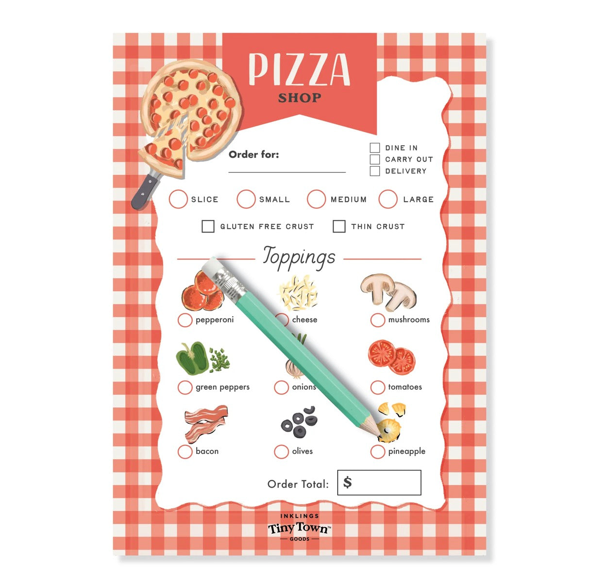 Pizza Shop Tiny Town Pretend Play Notepad - Inklings Paperie
