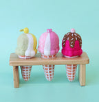 Chocolate Bubblegum Felt Ice-Cream Cone - Juni Moon