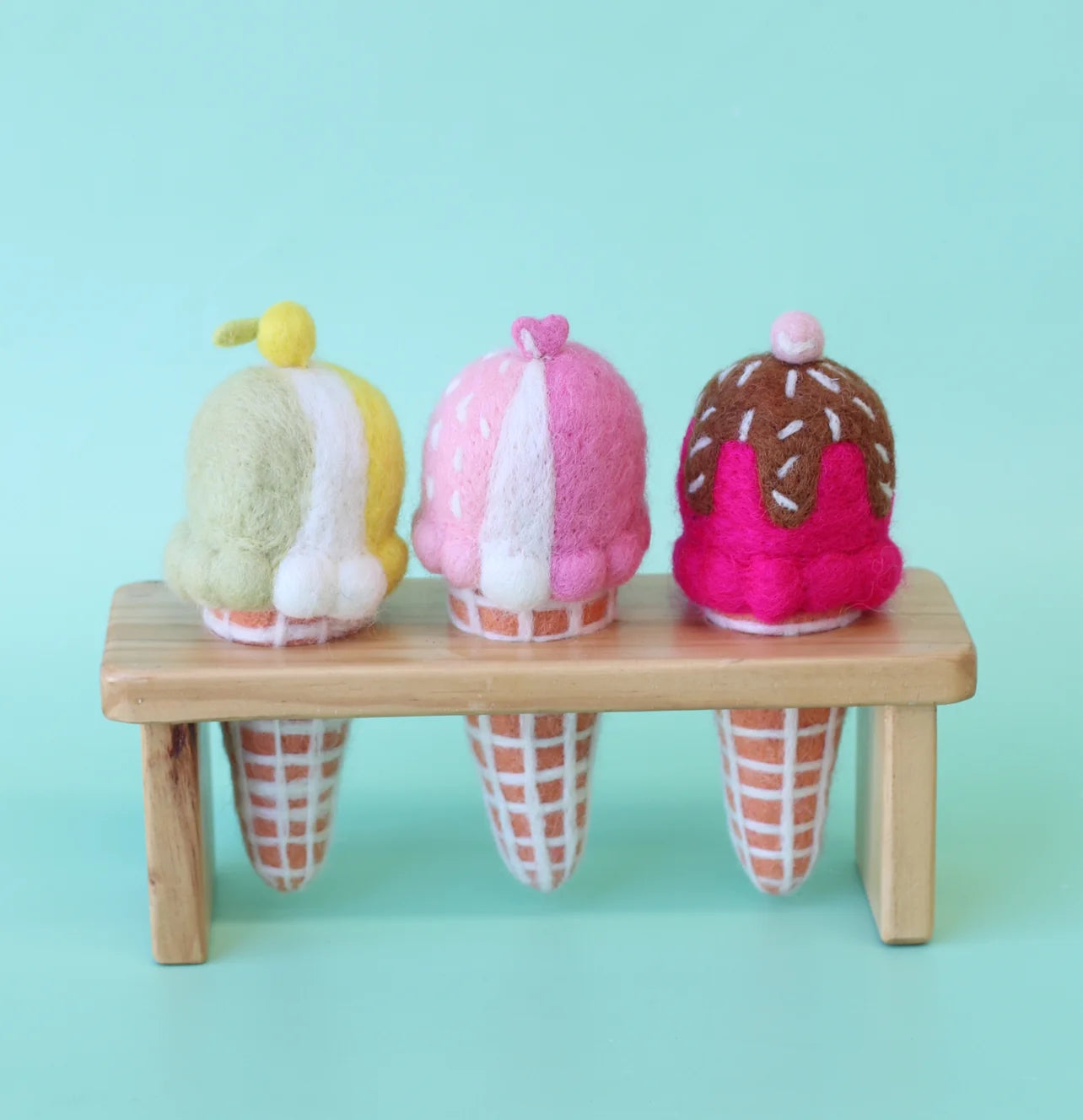 Chocolate Bubblegum Felt Ice-Cream Cone - Juni Moon