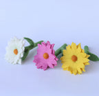 Mixed Felt Daisies & Rattan Vase - Juni Moon