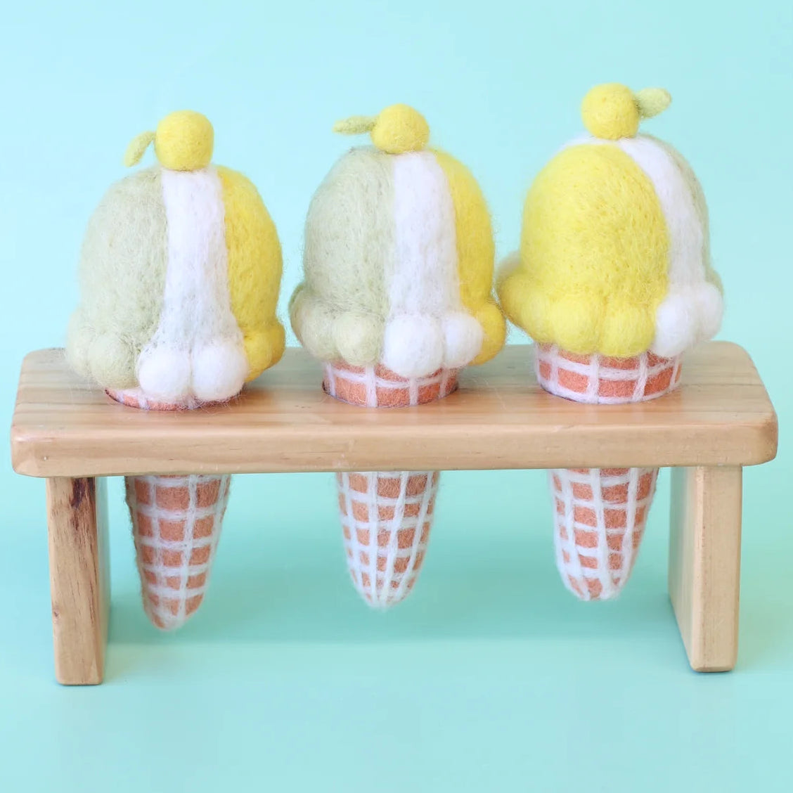 Lemon Lime Sorbet Felt Ice-Cream Cone - Juni Moon