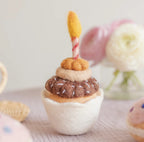 Chocolate Peanut Butter Birthday Wish Cupcake Felt Food - Juni Moon