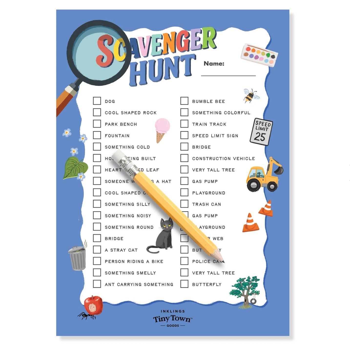 Scavenger Hunt Tiny Town Pretend Play Notepad - Inklings Paperie