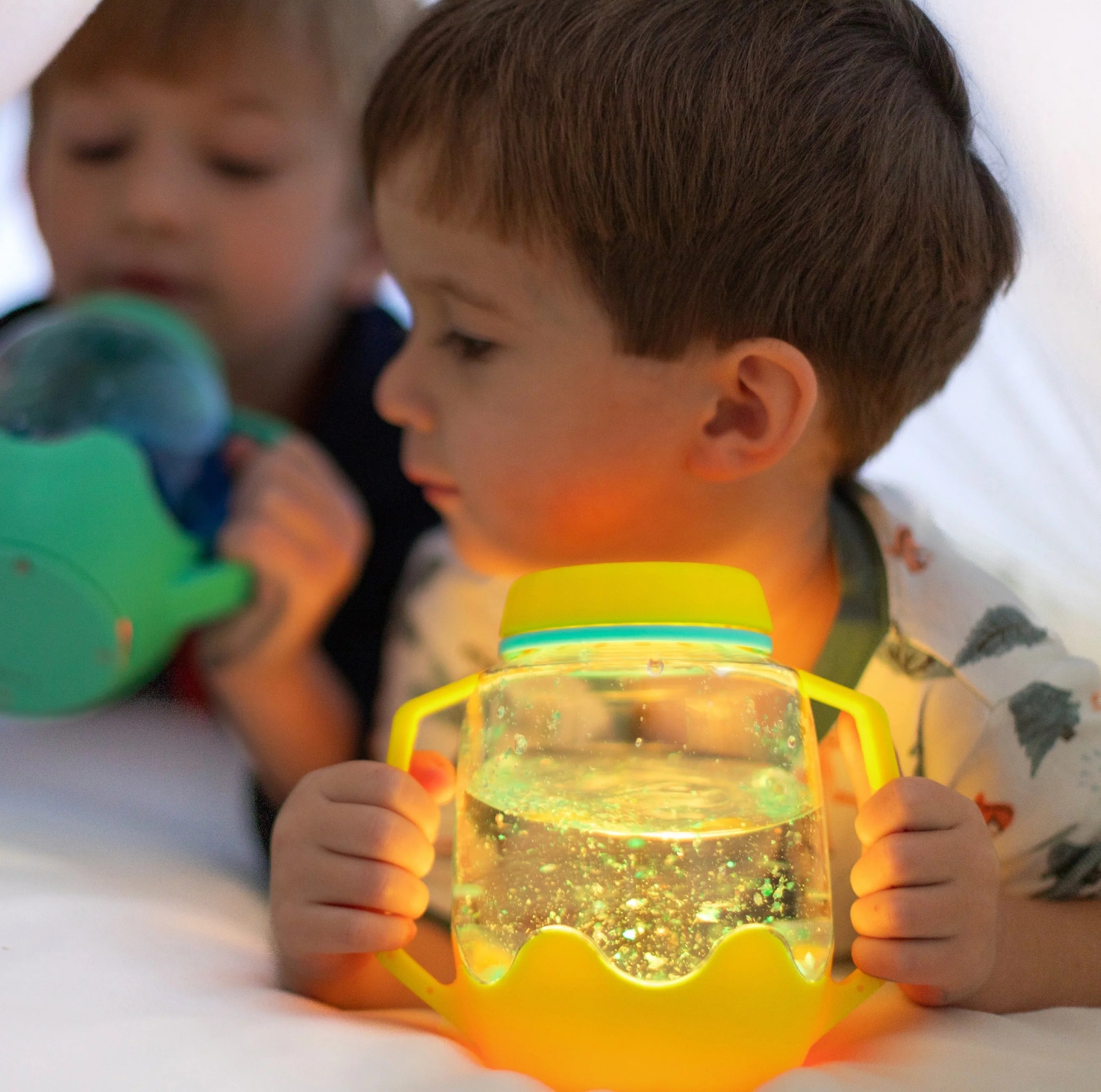 Yellow Sensory Light Up Play Jar - Glo Pals