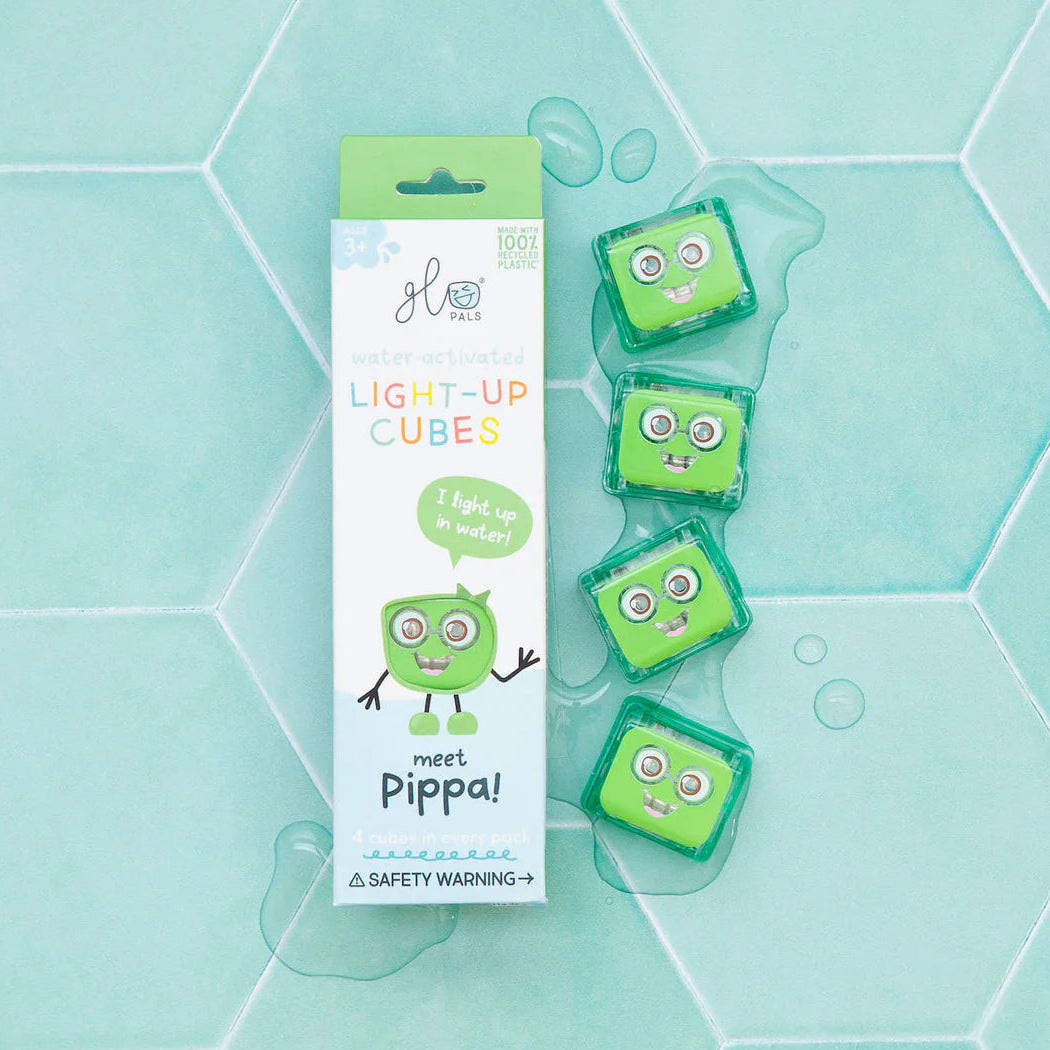 Glo Pal Cube Pippa green water activated light up cubes by Jellystone Designs
