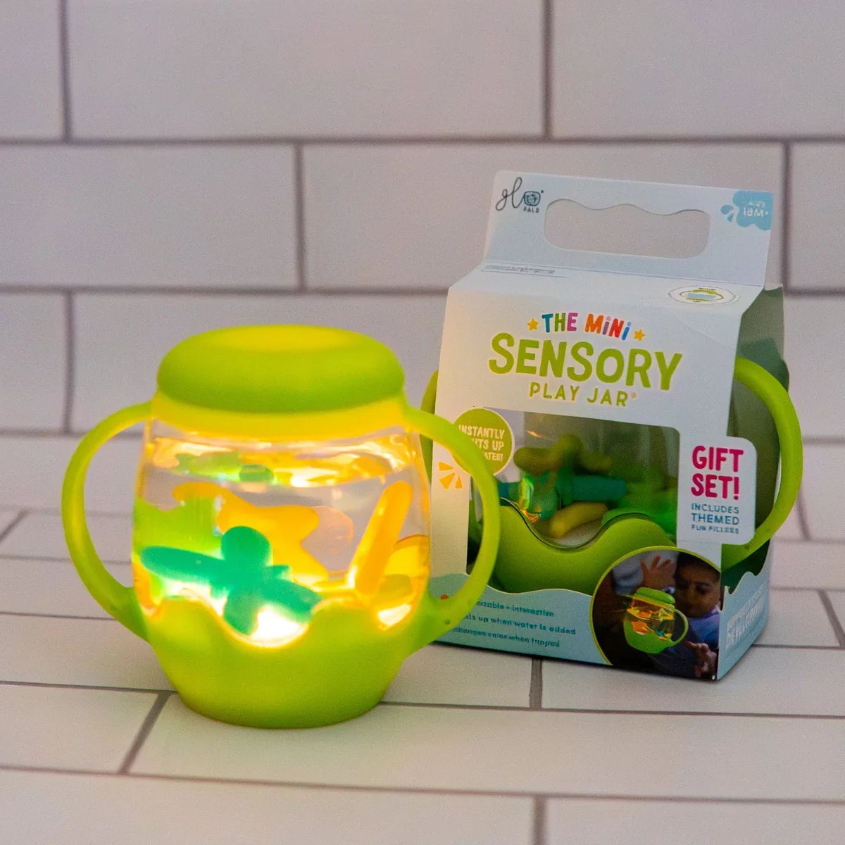 Green Firefly Sensory Light Up Play Jar Gift Set - Glo Pals