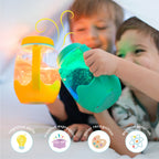 Light up refillable sensory jar by Glo Pals in yellow
