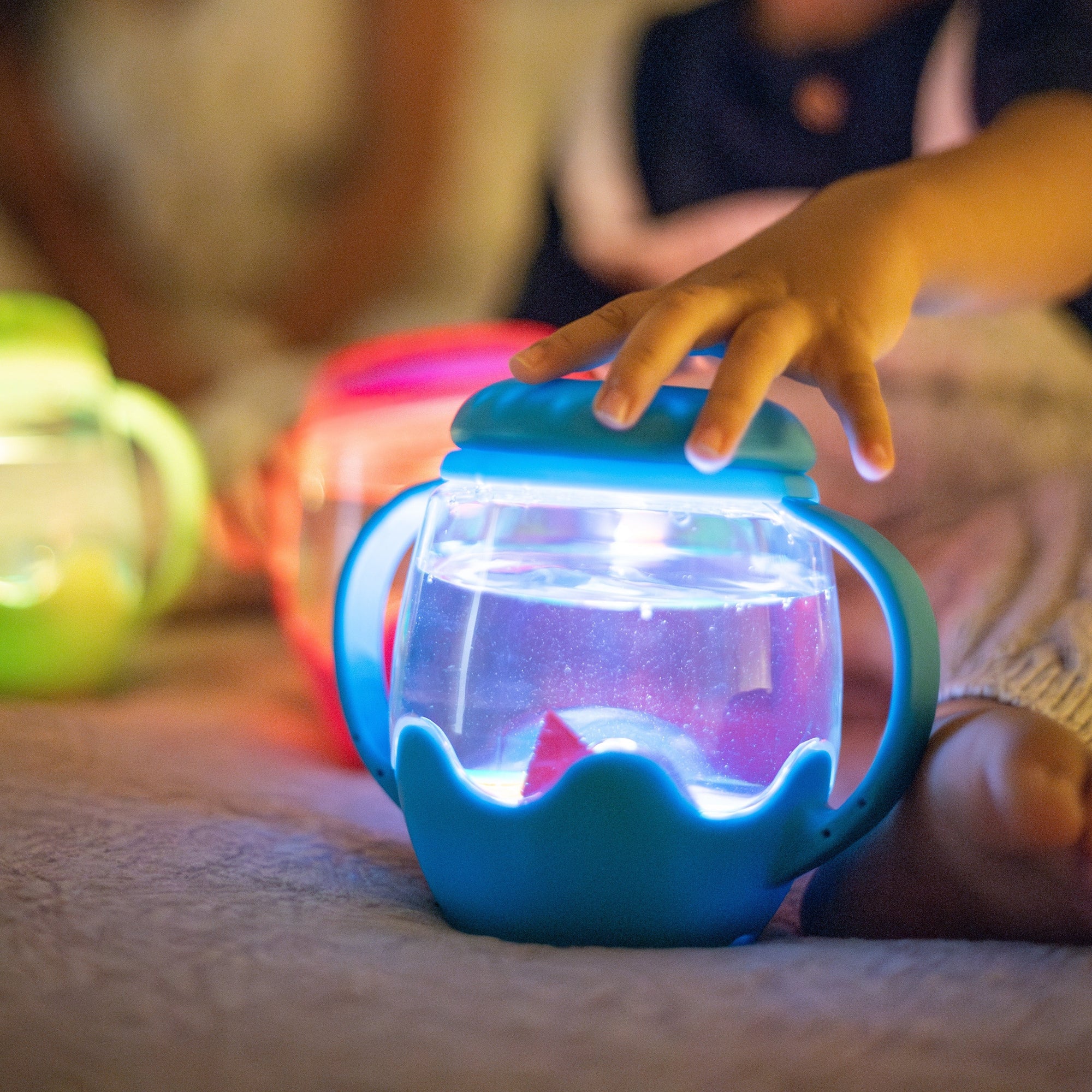 Mini Sensory Play Jar Blue by Glo Pals
