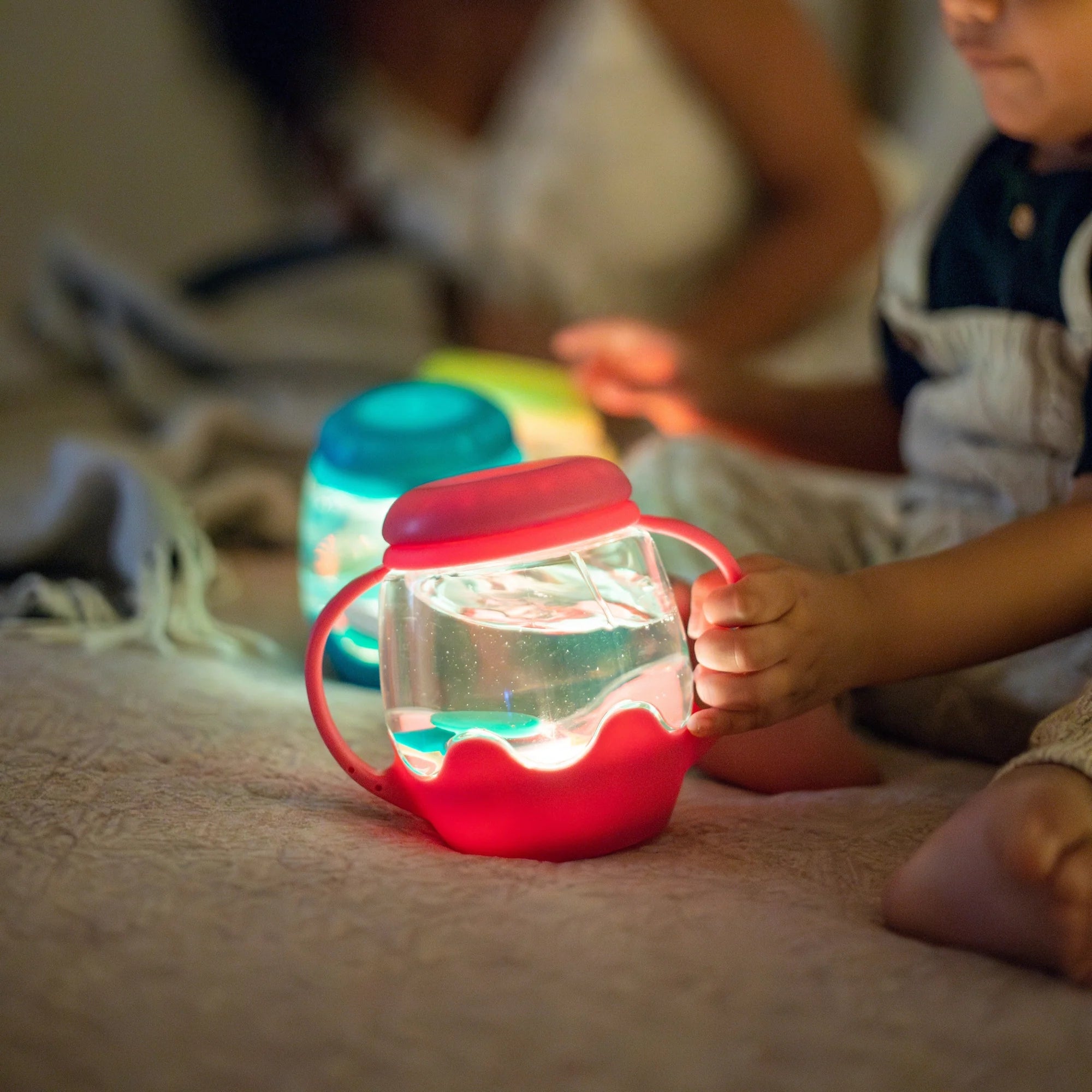 Mini Sensory Play Jar Pink by Glo Pals
